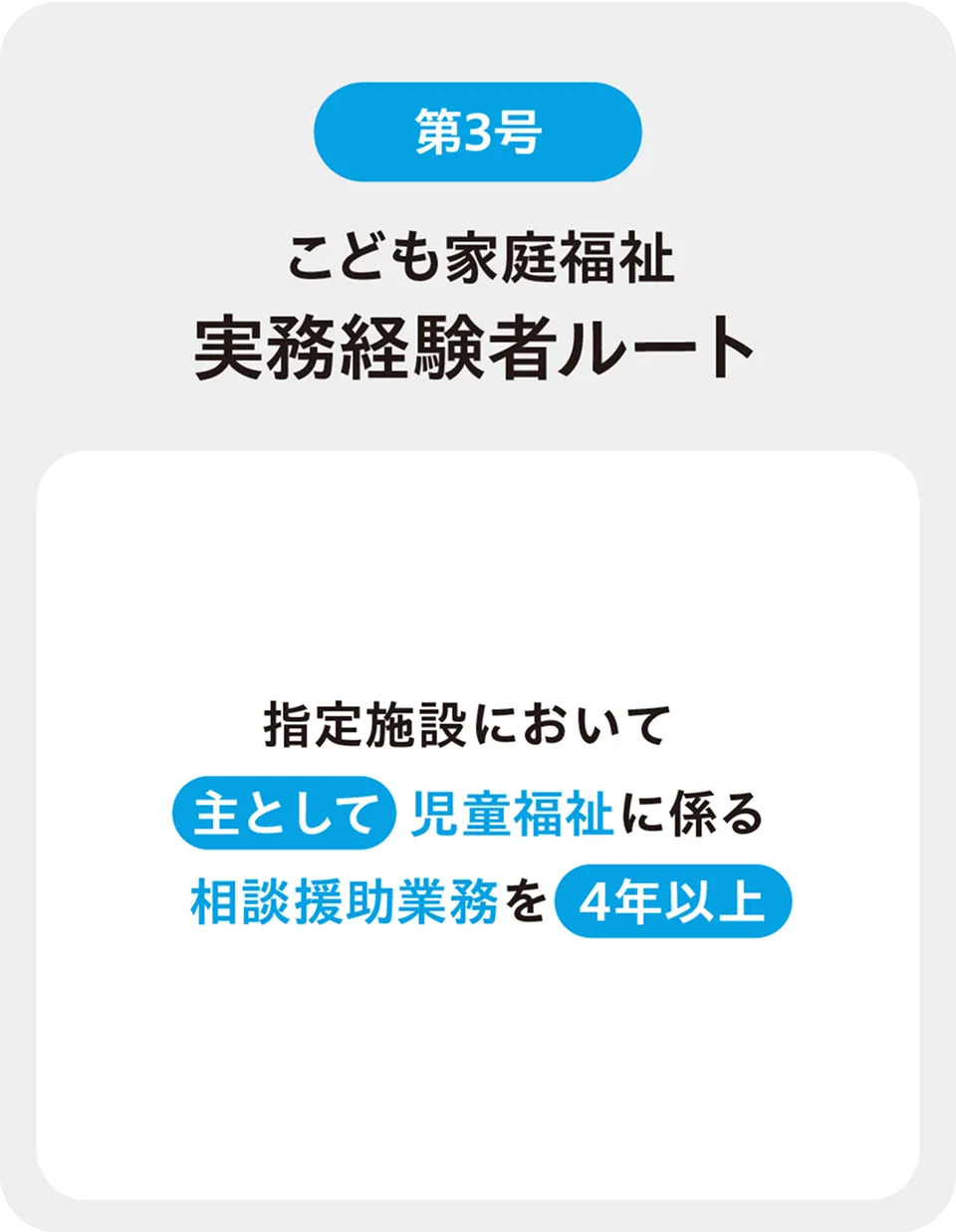 こども家庭福祉の実務経験者向けのルート説明図